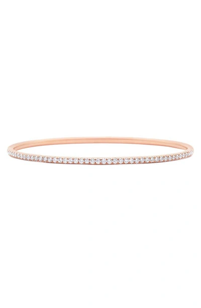 Shop Kwiat Stackable Diamond Bangle In Rose Gold