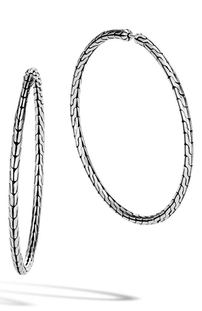 Shop John Hardy Classic Chain Large Hoop Earrings In Silver