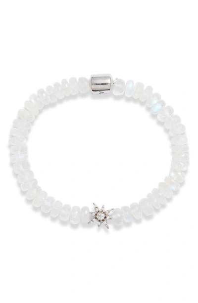 Shop Anzie Boheme Bracelet In Silver/ Moonstone