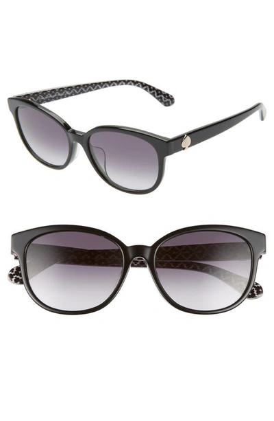 Shop Kate Spade Emaleigh 55mm Cat Eye Sunglasses In Black/ Green