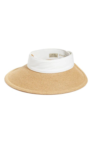Shop Eric Javits Squishee® Straw Halo Hat In Peanut/ White