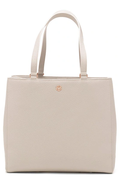 Shop Dagne Dover Large Allyn Leather Tote In Bone