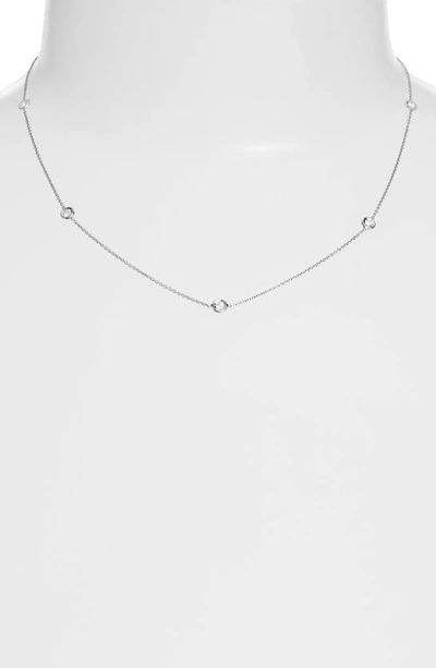 Shop Roberto Coin Diamond Station Necklace In D0.23 Ghsi 18kwg
