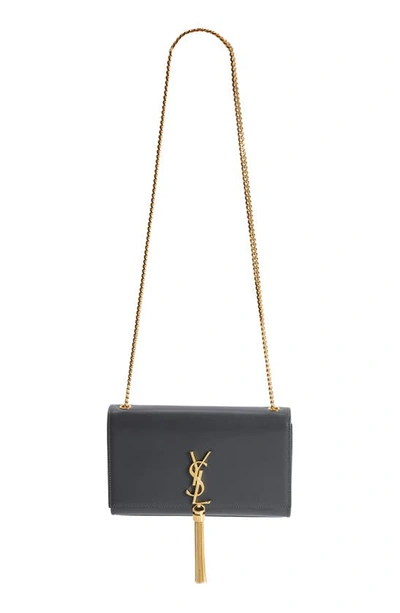 Shop Saint Laurent Medium Kate Leather Shoulder Bag In Nero