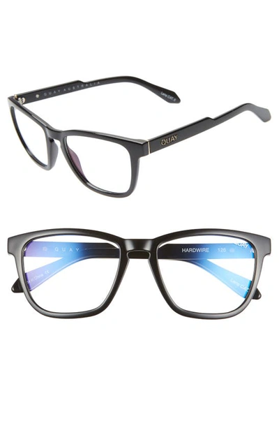 Shop Quay Hardwire 54mm Blue Light Filtering Glasses In Black