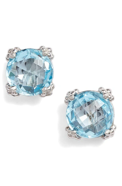 Shop Anzie Cluster Topaz Stud Earrings In Blue Topaz