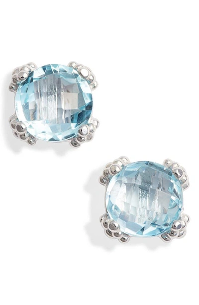 Shop Anzie Small Cluster Topaz Stud Earrings In Blue Topaz