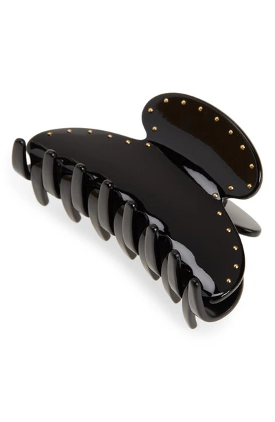 Shop France Luxe Studded Couture Jaw Clip In Black