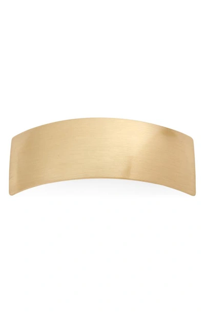 Shop L Erickson Volume Brushed Metal Barrette In Brushed Gold