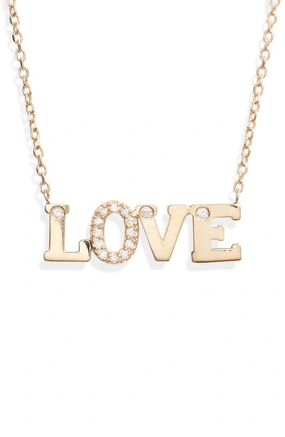 Shop Anzie Love Letter Love Diamond Necklace In Gold/ Diamond