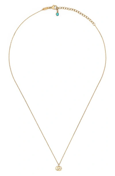 Shop Gucci Gg Running Pendant Necklace In Yellow Gold