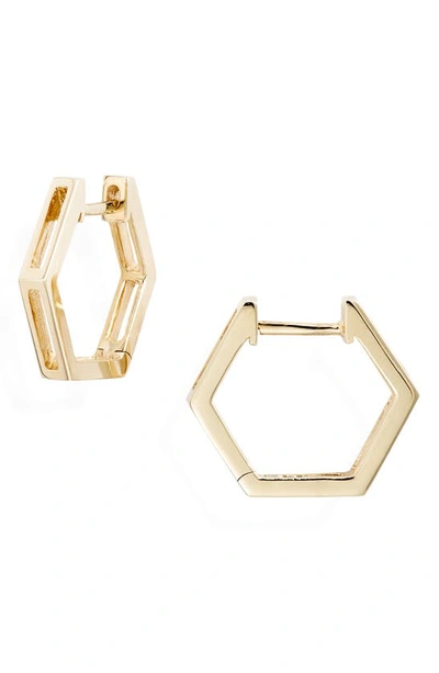 Shop Bony Levy Hexagonal Split Hoop Earrings In Yellow Gold