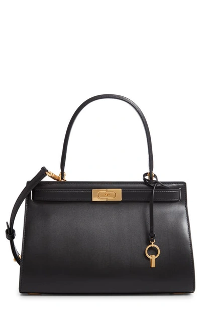 Shop Tory Burch Small Lee Radziwill Leather Bag In Black