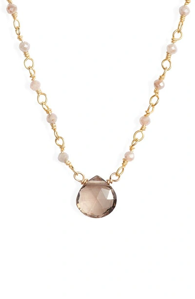 Shop Ela Rae Era Rae Semiprecious Stone Collar Necklace In Pink