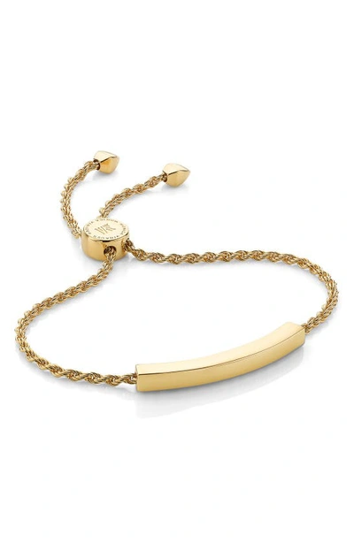 Shop Monica Vinader Linear Friendship Chain Bracelet In Yellow Gold
