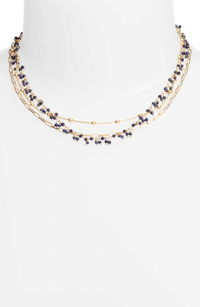 Shop Ela Rae Multistrand Collar Necklace In Lapis