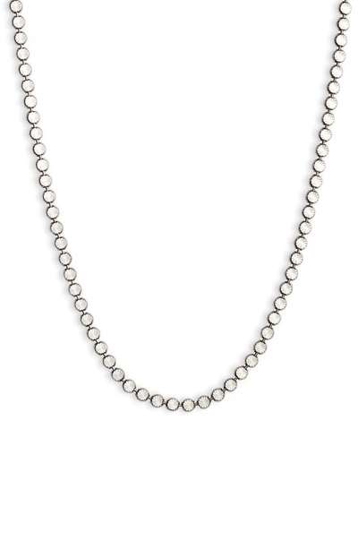 Shop Ela Rae Etched Sterling Silver Necklace In Black