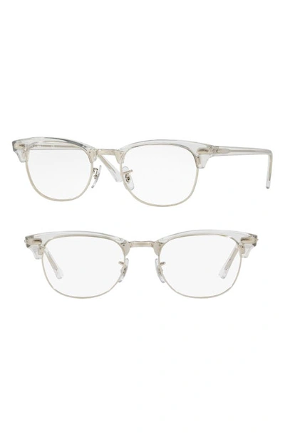Shop Ray Ban 5154 51mm Optical Glasses In White