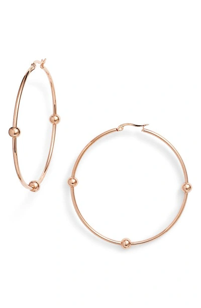 Shop Knotty Hoop Earrings In Rose Gold