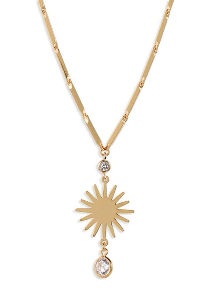 Shop Ettika Starburst Pendant Necklace In Gold
