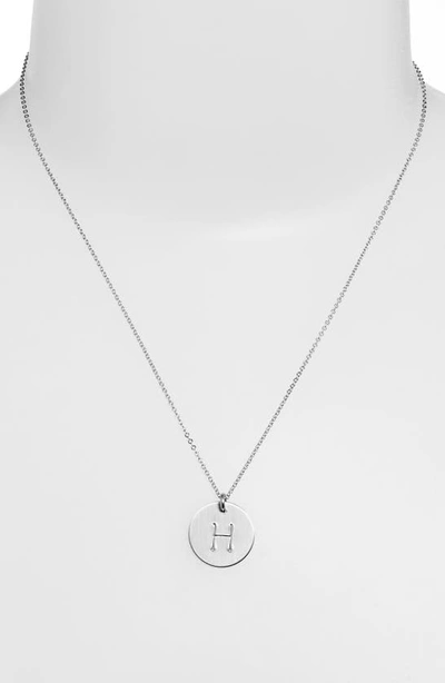 Shop Nashelle Sterling Silver Initial Disc Necklace In Sterling Silver H