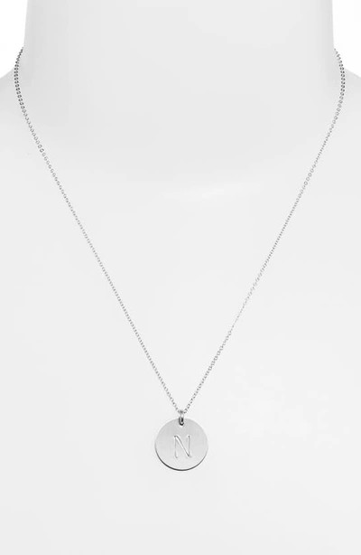 Shop Nashelle Sterling Silver Initial Disc Necklace In Sterling Silver N
