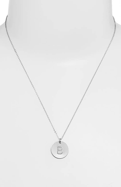 Shop Nashelle Sterling Silver Initial Disc Necklace In Sterling Silver B