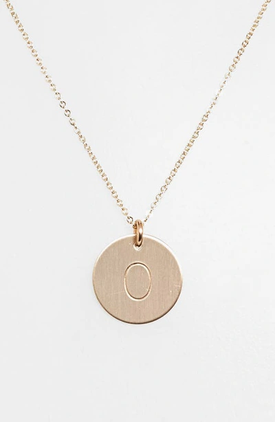Shop Nashelle 14k-gold Fill Initial Disc Necklace In 14k Gold Fill O