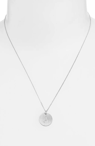Shop Nashelle Sterling Silver Initial Disc Necklace In Sterling Silver A