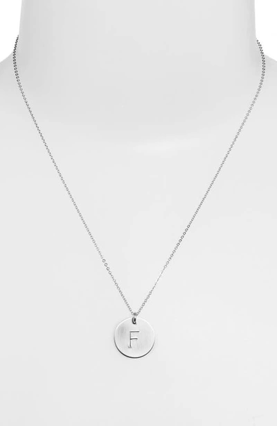 Shop Nashelle Sterling Silver Initial Disc Necklace In Sterling Silver F