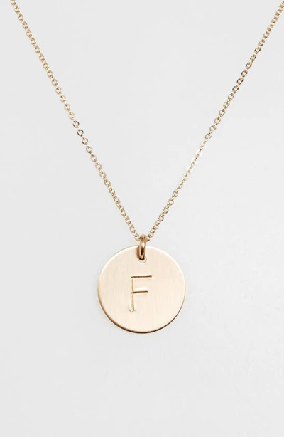 Shop Nashelle 14k-gold Fill Initial Disc Necklace In 14k Gold Fill F