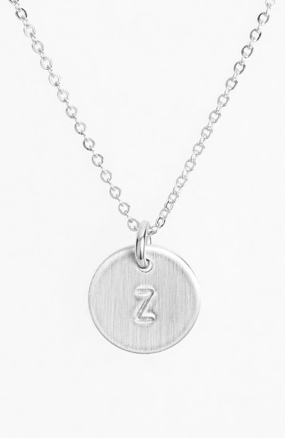 Shop Nashelle Sterling Silver Initial Mini Disc Necklace In Sterling Silver Z