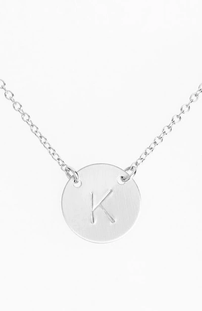 Shop Nashelle Sterling Silver Initial Disc Necklace In Sterling Silver K