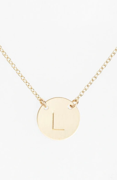 Shop Nashelle 14k-gold Fill Anchored Initial Disc Necklace In 14k Gold Fill L
