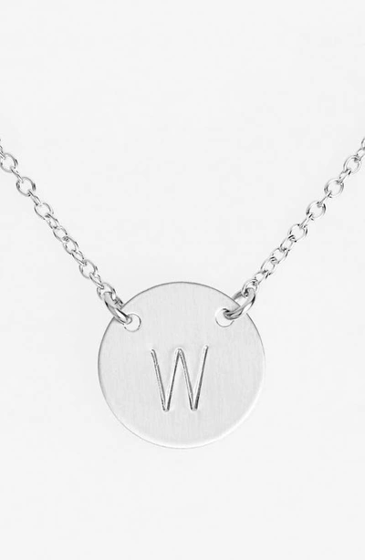 Shop Nashelle Sterling Silver Initial Disc Necklace In Sterling Silver W