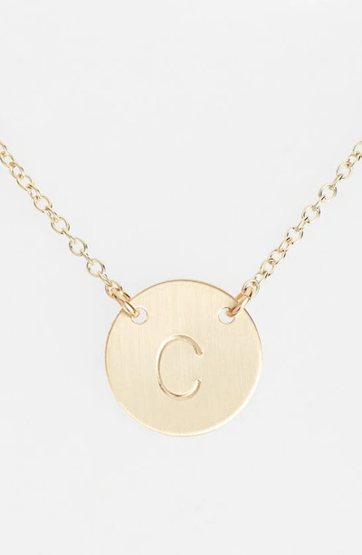 Shop Nashelle 14k-gold Fill Anchored Initial Disc Necklace In 14k Gold Fill C