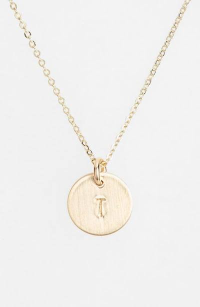 Shop Nashelle 14k-gold Fill Initial Mini Circle Necklace In 14k Gold Fill T