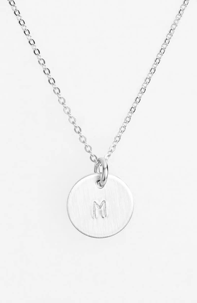 Shop Nashelle Sterling Silver Initial Mini Disc Necklace In Sterling Silver M