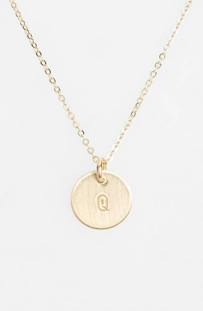 Shop Nashelle 14k-gold Fill Initial Mini Circle Necklace In 14k Gold Fill Q