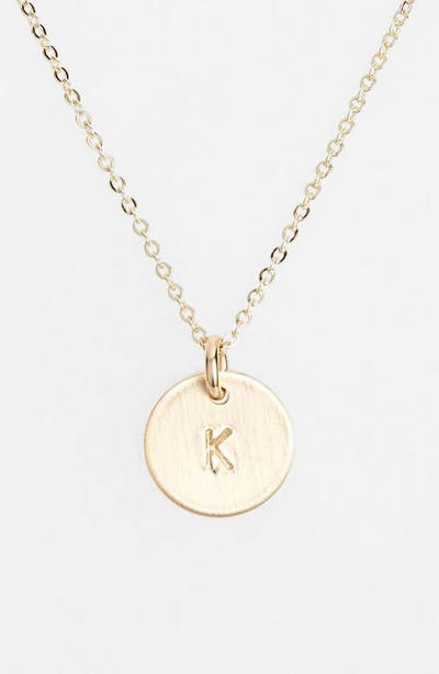 Shop Nashelle 14k-gold Fill Initial Mini Circle Necklace In 14k Gold Fill K