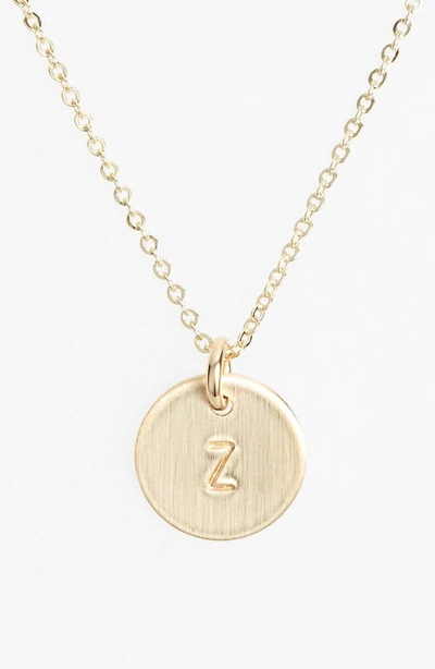 Shop Nashelle 14k-gold Fill Initial Mini Circle Necklace In 14k Gold Fill Z