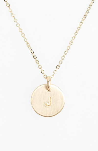 Shop Nashelle 14k-gold Fill Initial Mini Circle Necklace In 14k Gold Fill J