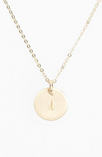 Shop Nashelle 14k-gold Fill Initial Mini Circle Necklace In 14k Gold Fill I