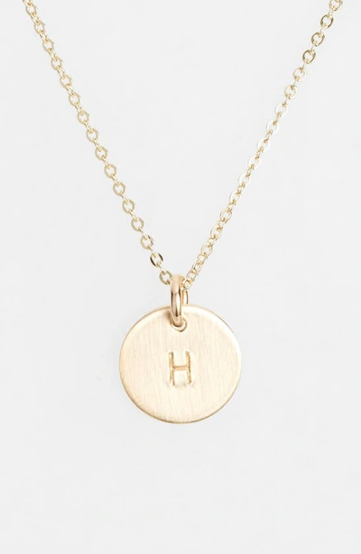 Shop Nashelle 14k-gold Fill Initial Mini Circle Necklace In 14k Gold Fill H