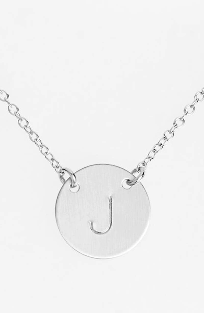 Shop Nashelle Sterling Silver Initial Disc Necklace In Sterling Silver J
