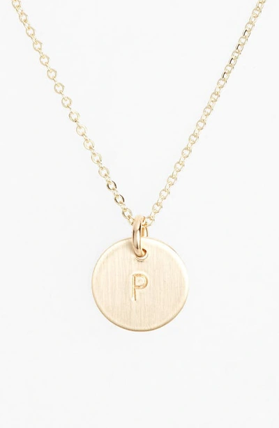 Shop Nashelle 14k-gold Fill Initial Mini Circle Necklace In 14k Gold Fill P