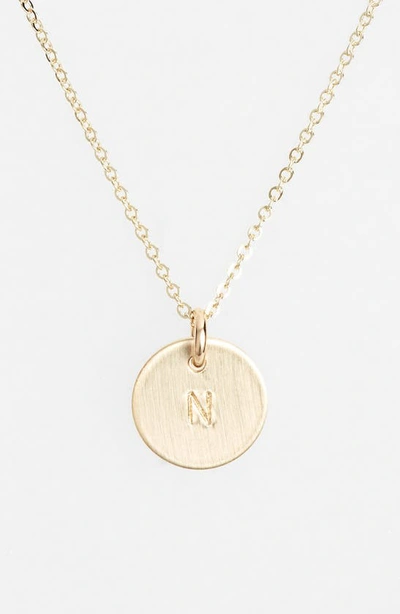 Shop Nashelle 14k-gold Fill Initial Mini Circle Necklace In 14k Gold Fill N