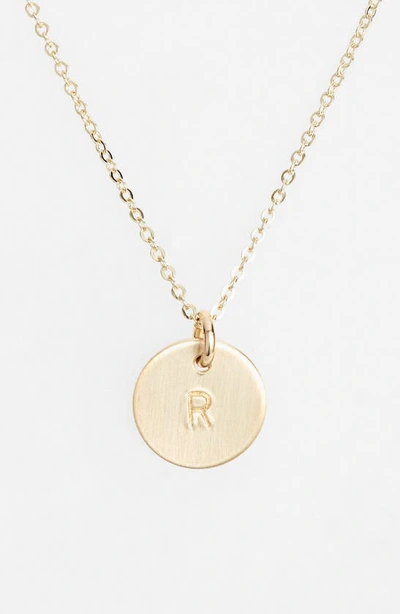 Shop Nashelle 14k-gold Fill Initial Mini Circle Necklace In 14k Gold Fill R