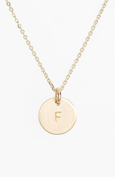 Shop Nashelle 14k-gold Fill Initial Mini Circle Necklace In 14k Gold Fill F