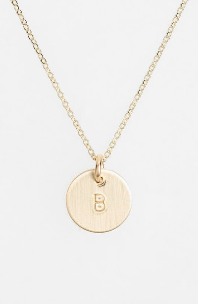 Shop Nashelle 14k-gold Fill Initial Mini Circle Necklace In 14k Gold Fill B